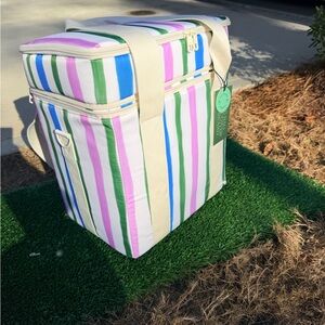 STATE Wellington Striped Cooler - Pink, Blue, Green, Cream - Pink